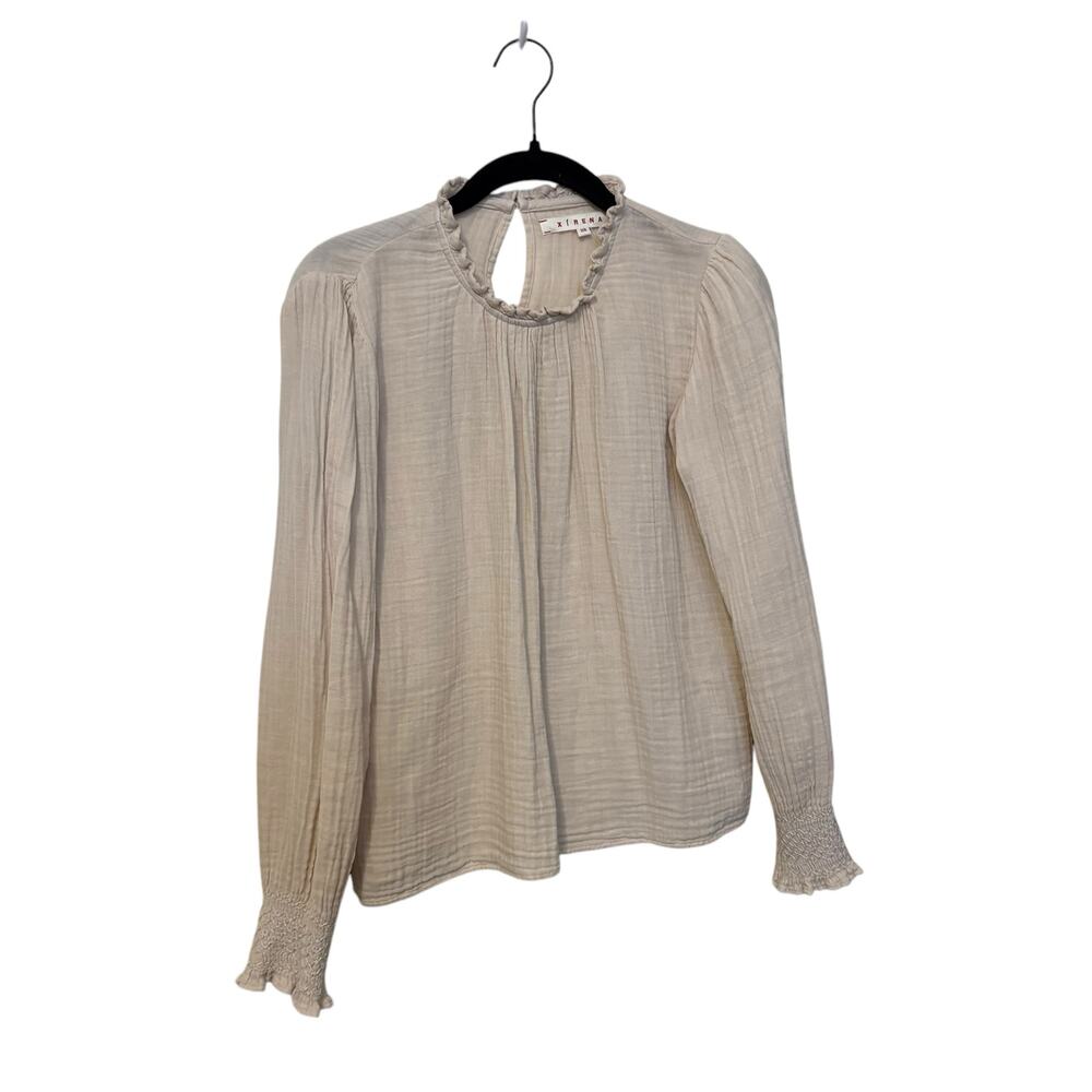 Xirena 100% Cotton Cream Blouse Top Size XS